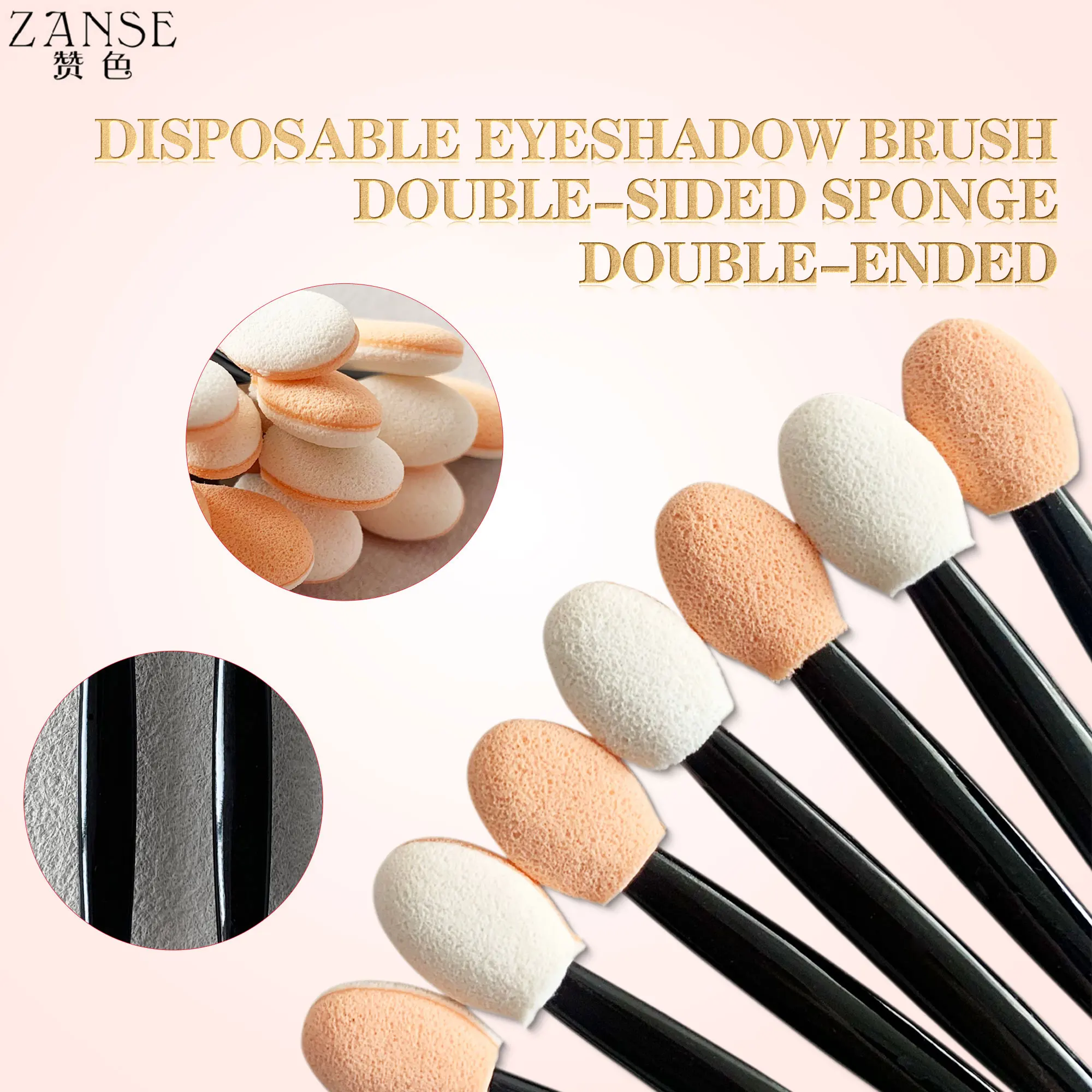 ZANSE Eyeshadow Brush 10/20PCS Dual Sided Sponge Eye Shadow Brushes Makeup Cosmetic Applicator for Eyeshadow Palette