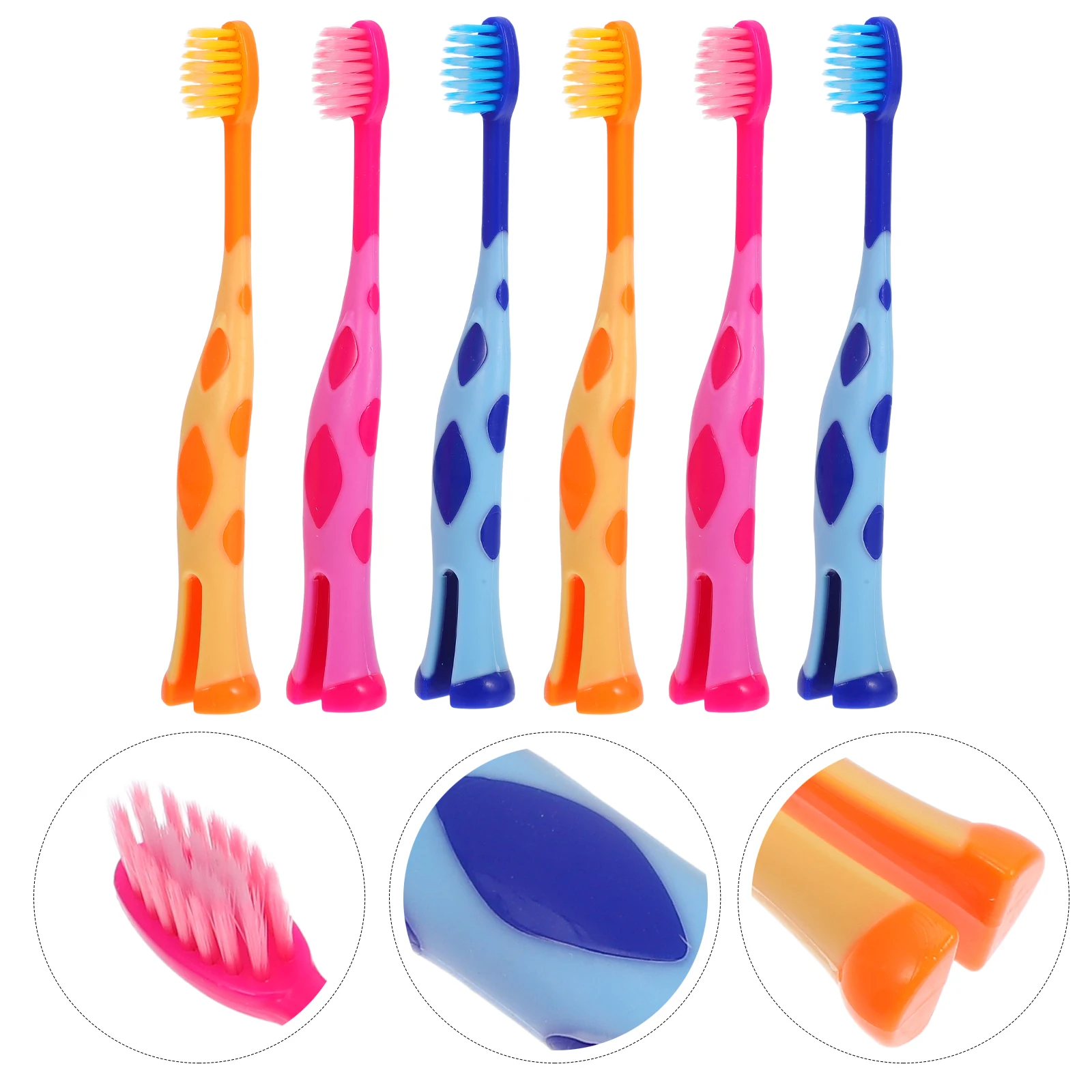 

6pcs Soft 'S Toothbrushes Cute Manual Toothbrush Lovely Toothbrush Bright Colors Portable Design For Soft