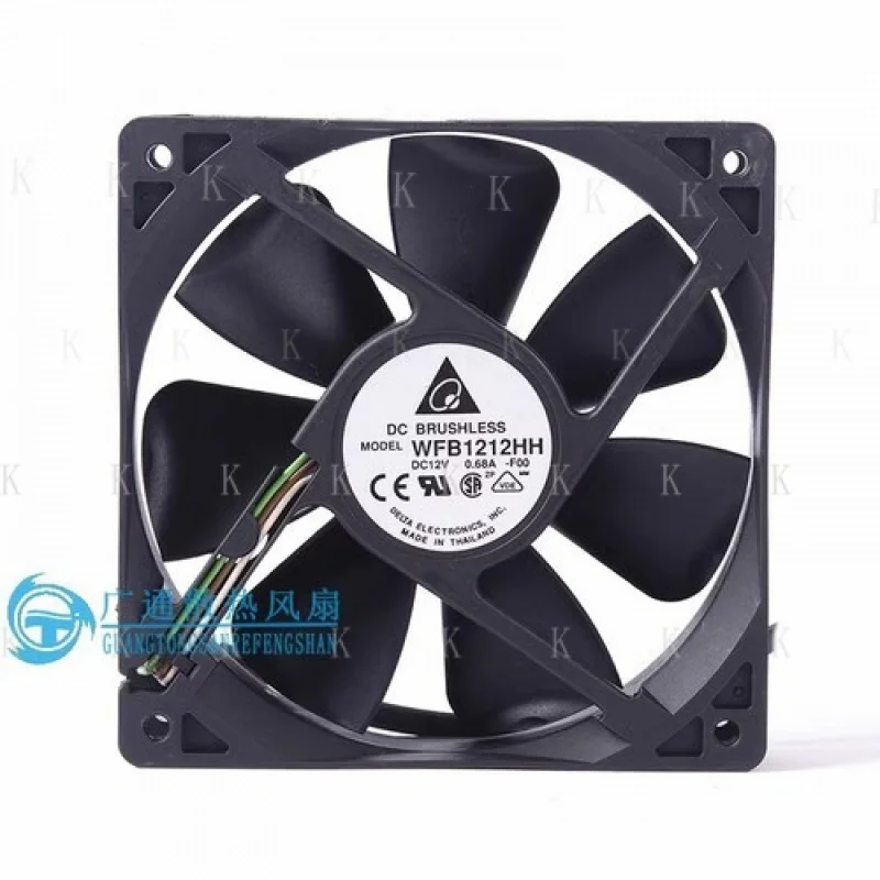 

C ДЛЯ Delta WFB1212HH 12025 DC 12 В 0,68 А 12 см 3-проводной вентилятор с двойным шариком и высоким воздушным потоком