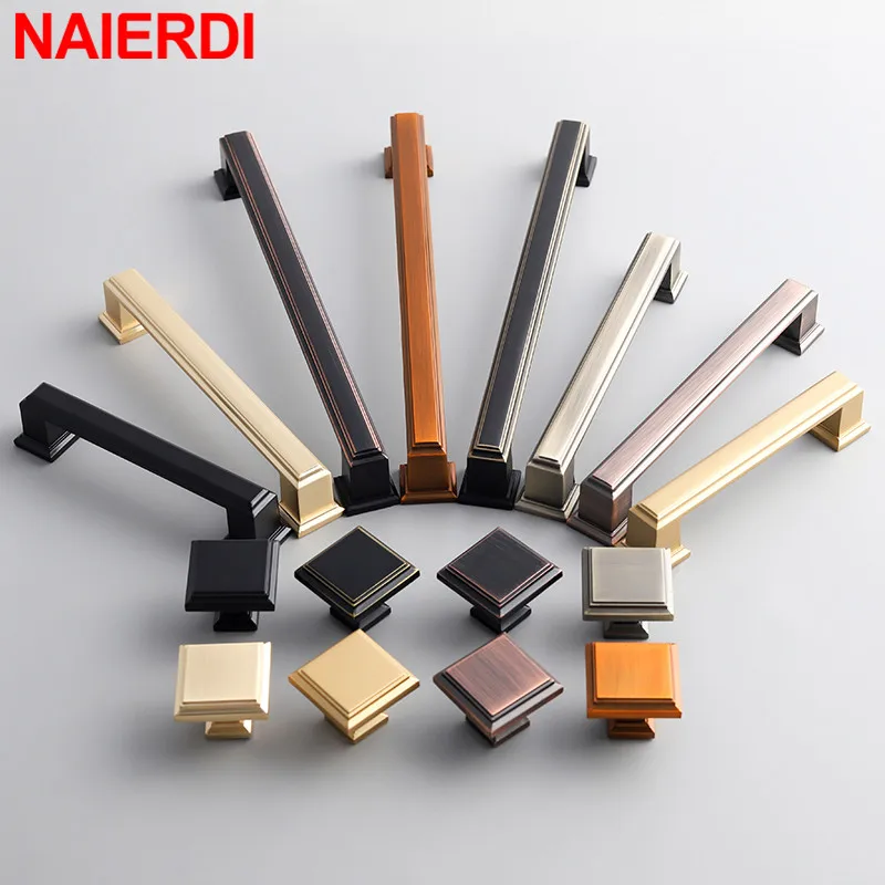 

NAIERDI Antique Cabinet Handles Zinc Alloy Furniture Handle Kitchen Knob Vintage Style Bronze Cabinet Pulls for Wardrobe Drawer