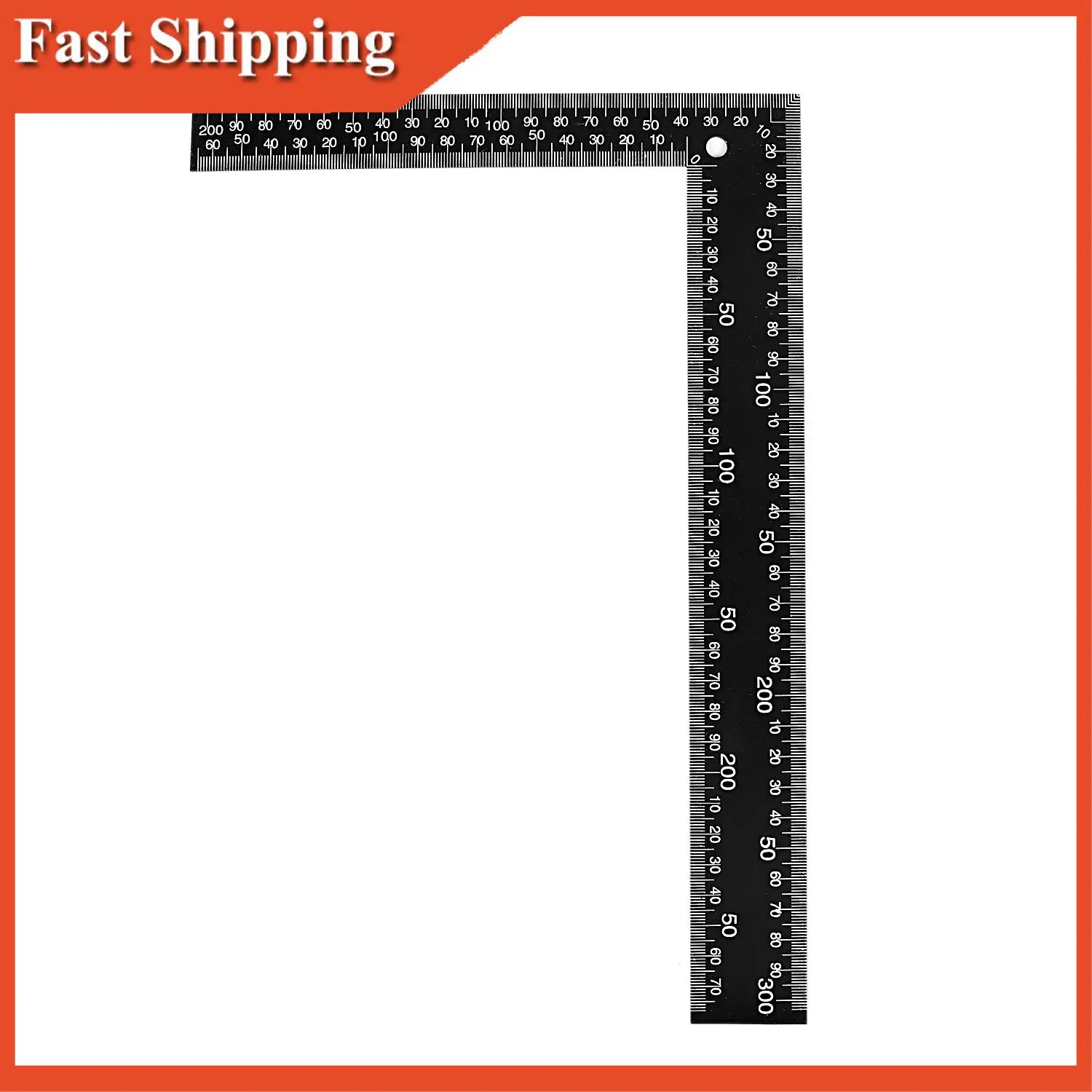 Profesor eficiente 0-30Cm 0-20Cm rango de medición diseño en forma de L escuadra negro