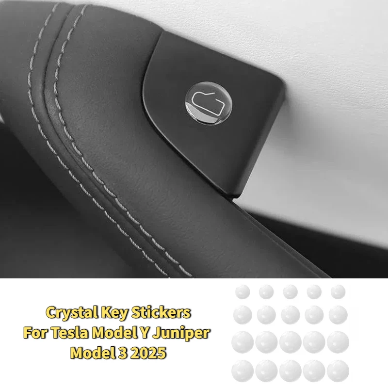 

Central Control Crystal Key Stickers for Tesla Model Y Juniper Model 3 Highland 2025 Window Button Panel Sticker Car Accessories