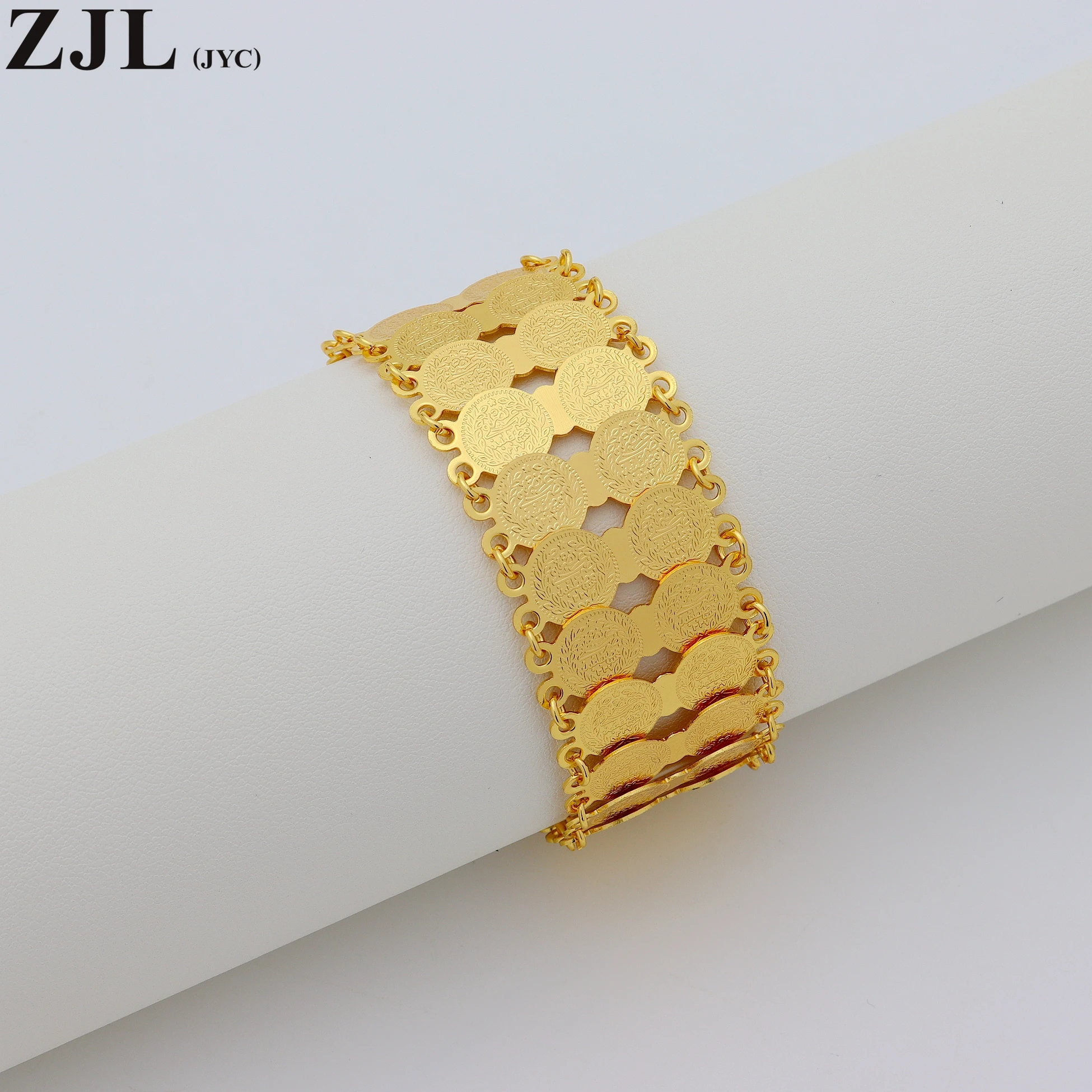 

New Personality Retro 18K Gold Plated Bracelet Woman Golden Double Layer Bracelet Wrist Ornament