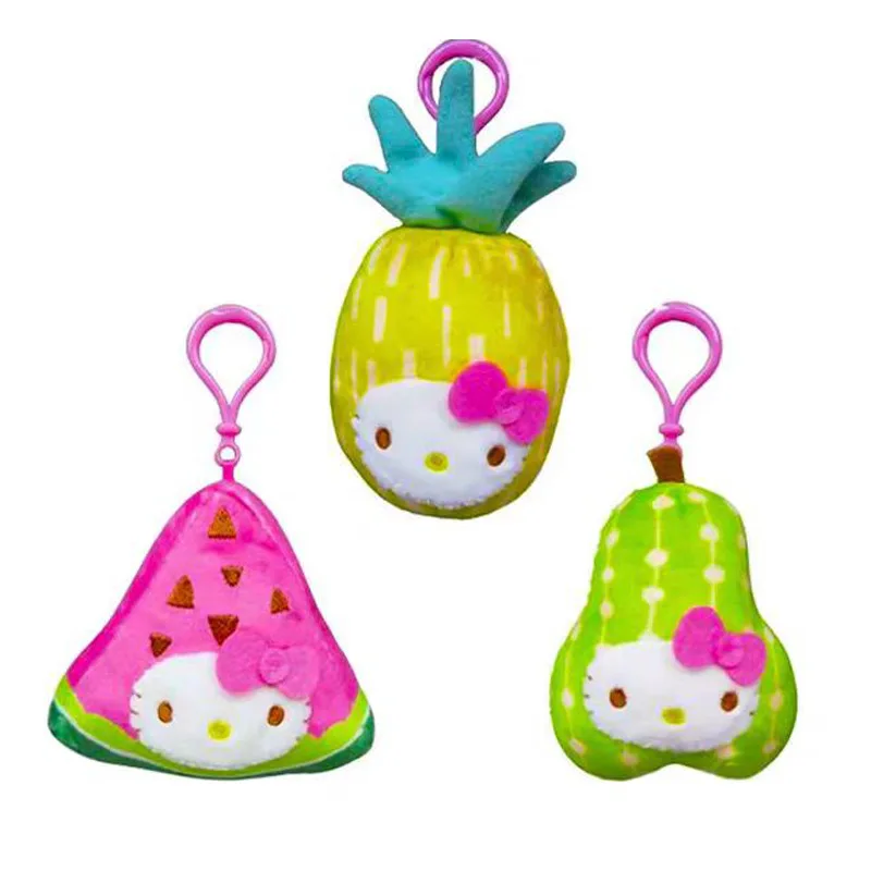 Kawaii Sanrio Hello Kitty Fruit Collection Plüschtiere Rucksack Schlüsselanhänger Cartoon Peripherie Weiche Angefüllte Puppe Mädchen Geburtstagsgeschenk