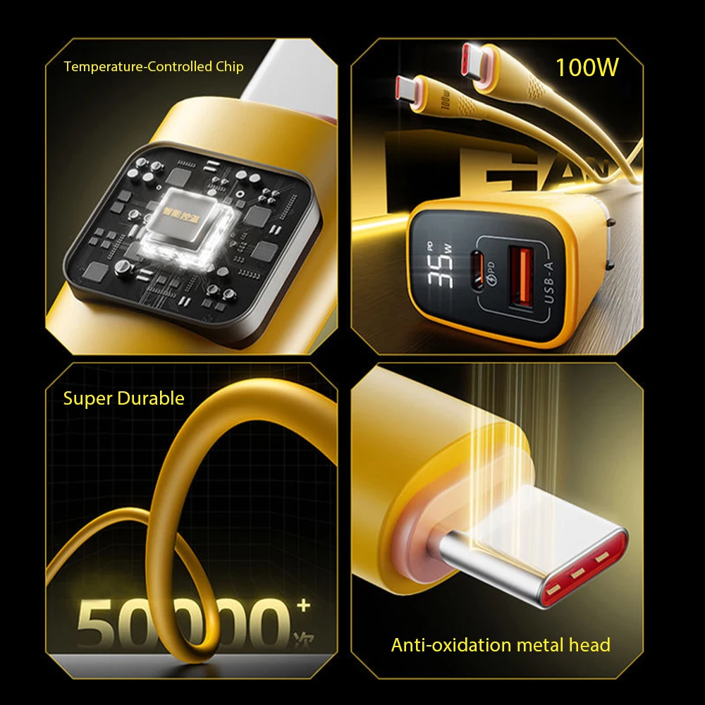 PD100W Cavo di ricarica super veloce Tipo-C Cavo in silicone liquido per iPhone 16 15 Samsung XiaoMi HuaWei Caricatore rapido Cavo dati USB C