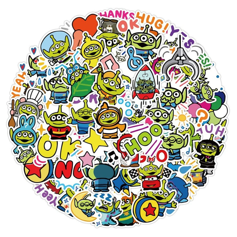 10/30/50 stücke Disney Anime Spielzeug Geschichte Alien Aufkleber Kawaii Graffiti Aufkleber Telefon Notebook Skateboard niedlichen Cartoon Kinder Abziehbilder Spielzeug