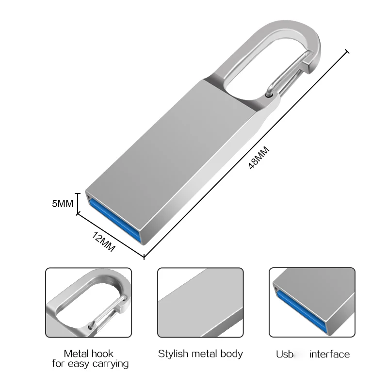 High Speed Memoria Stick Flash Drives Pendrive 64GB 32GB Waterproof Pen Drive USB 2.0 Flash USB Metal Pen USB U Disk Memory