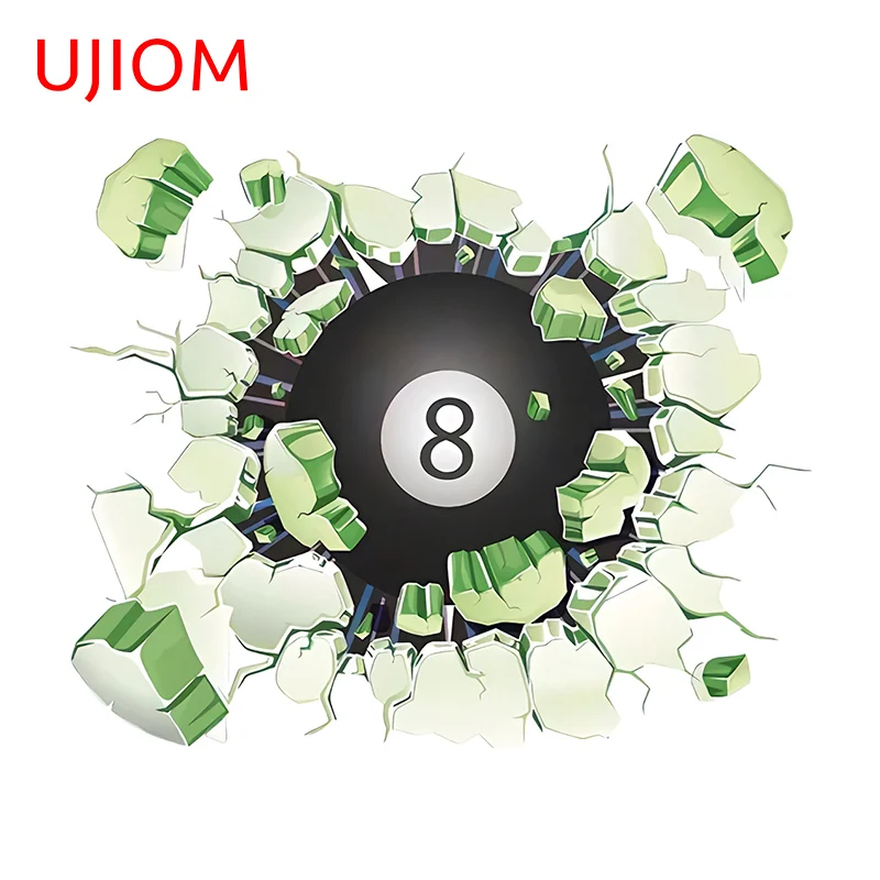 UJIOM 13cm X 10.8cm Tear Billiard Cartoon Wall Stickers Waterproof Personality Sofa Wall Kids Room Decal Home Decor Mural