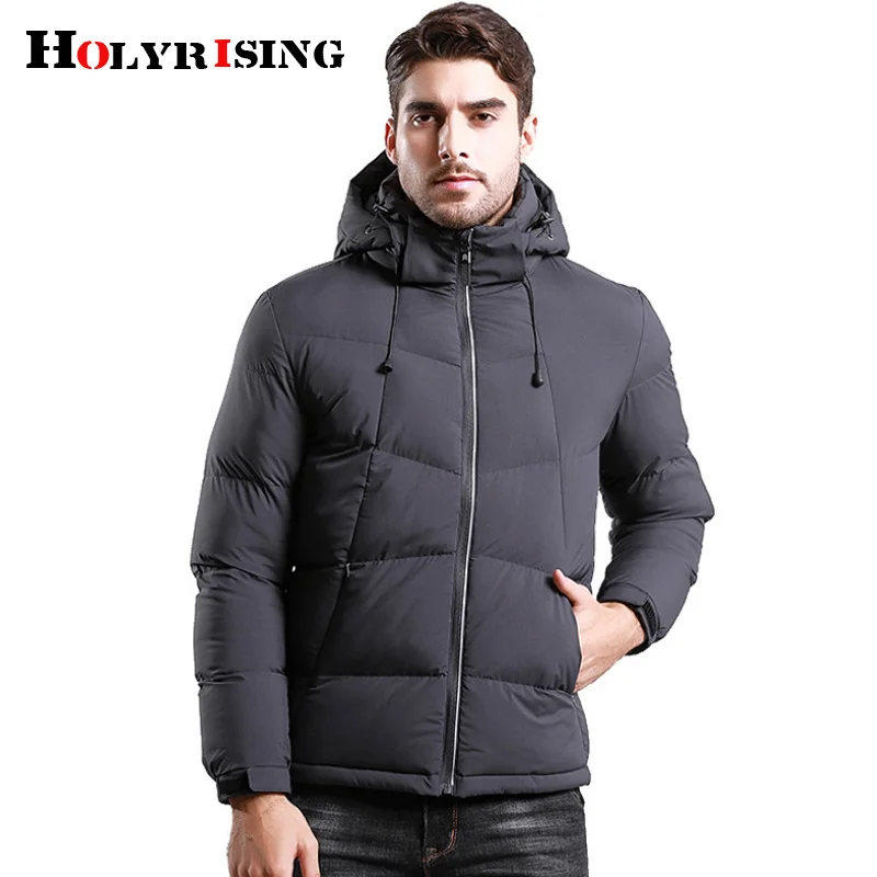 Holyrising 2024 Men Jacket Coats Thicken Warm Winter s Casual Parka Hooded Outwear Cotton-padded L-4XL 18625-5