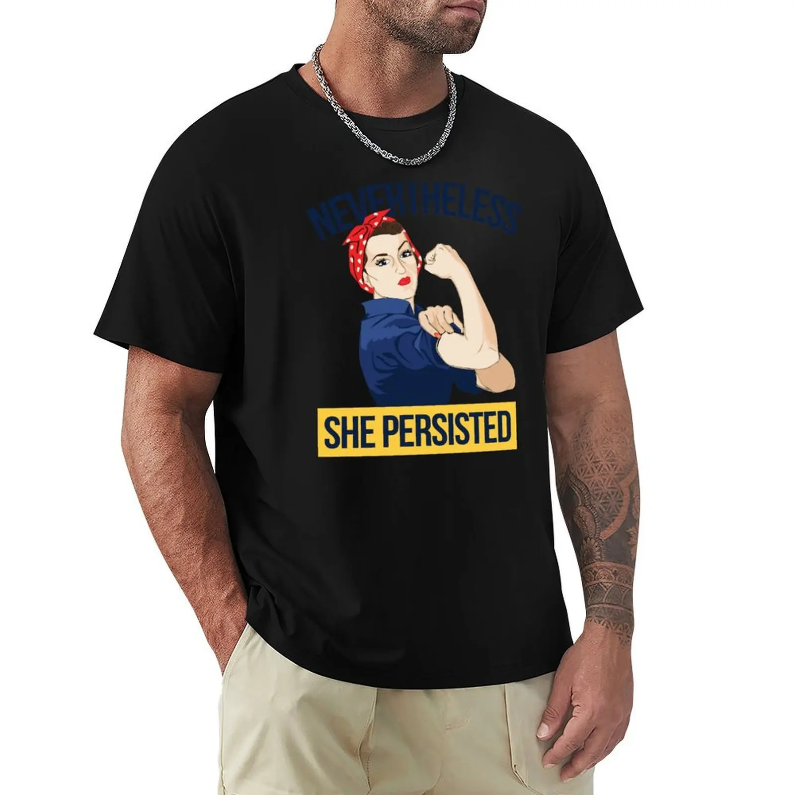 T-shirt décontracté tendance pour l'été, avec la phrase « Malgré cela, elle persista »