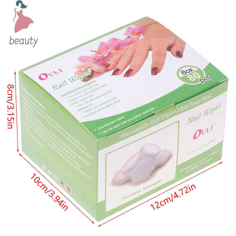 80 stücke Nail art Gel Polnisch Maniküre Werkzeuge Malerei Entfernen Nagellack Hexagon Nagel Schwämme Puffer Dateien Ändern Farbe