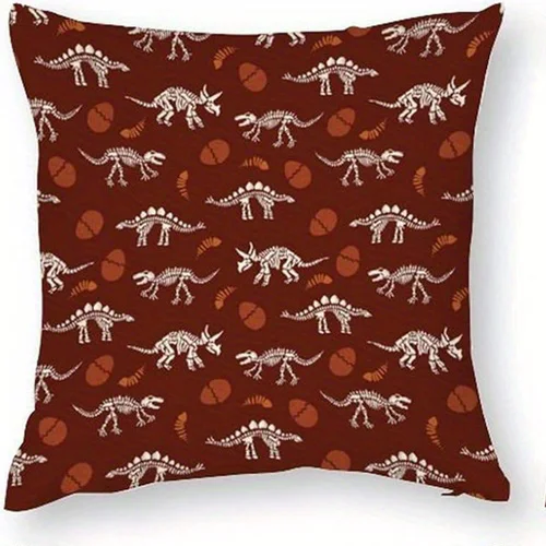 Home Decor Dinosaur Skeleton Pattern Throw Pillow Covers Pattern Cushion Cover Suitable for Sofa Bedroom Car Pillow Cover