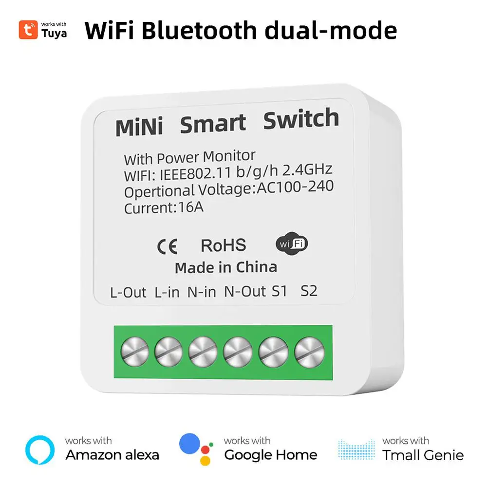 

Мини-переключатель Wi-Fi, компактный дизайн, функция умного таймера, простой и удобный контроль, таймер мониторинга мощности в реальном времени, реле выключателя