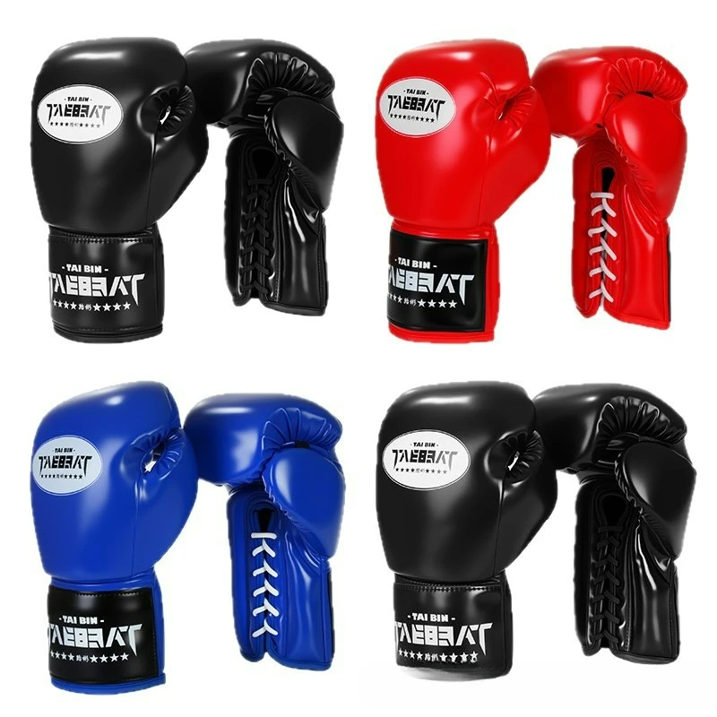 

Men Boxing Gloves 2026 New Durable Lace-Up Professional Women MMA Sanda Muay Thai Punching Gloves Kickboxing Training Equipment
