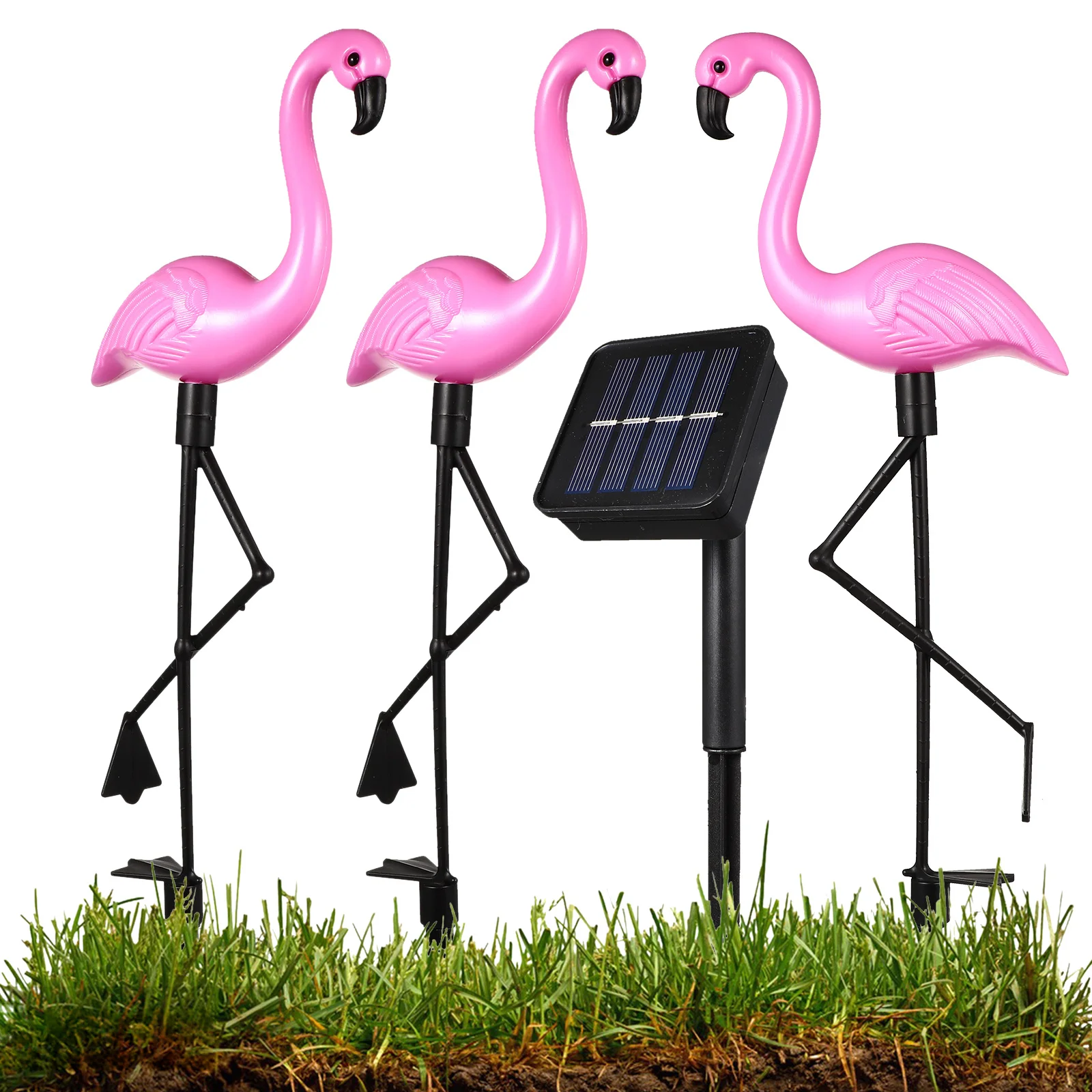 

1Pcs Solar Flamingo Light 3 LED Long Working Time Easy Install Clear Lens Ground Spotlight for Garden Landscape Outdoor
