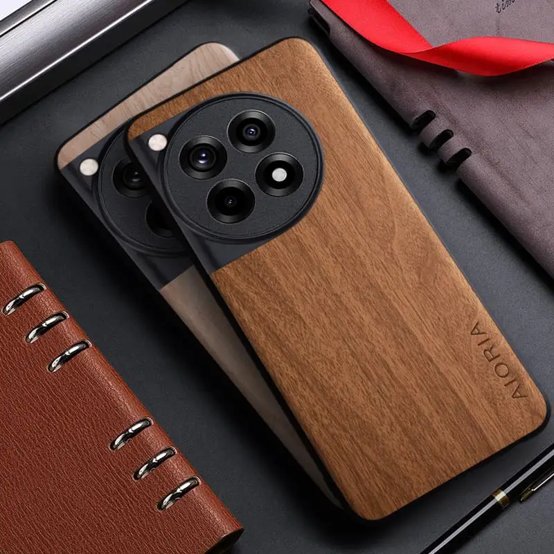 Case for OnePlus 12 12R 5G funda bamboo wood pattern back cover for oneplus 12 12r phone case capa