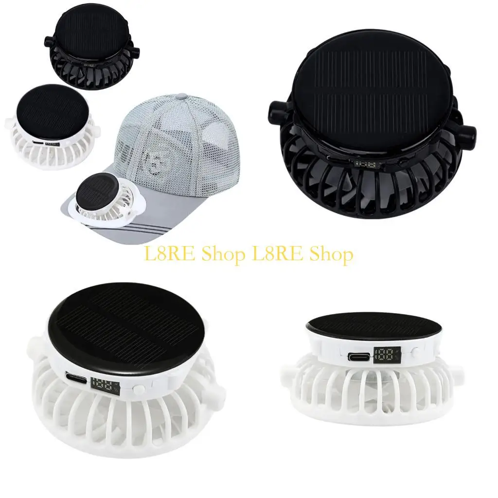 

L8RE Солнечный круглый настольный вентилятор USB-зарядка 1000 мАч Бесшумный вентилятор Маленький USB-вентилятор Солнечный для в