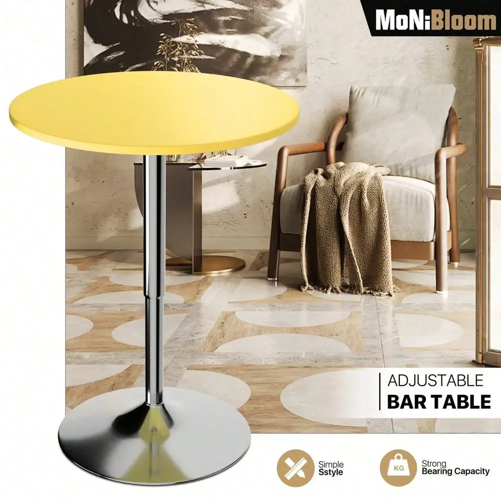 

Bar Table Pub Table Round Bar 27.5 36 HeightAdjustable Cocktail Table For Dining Room Home Kitchen Patio Bistro, 23.5 Inch Table