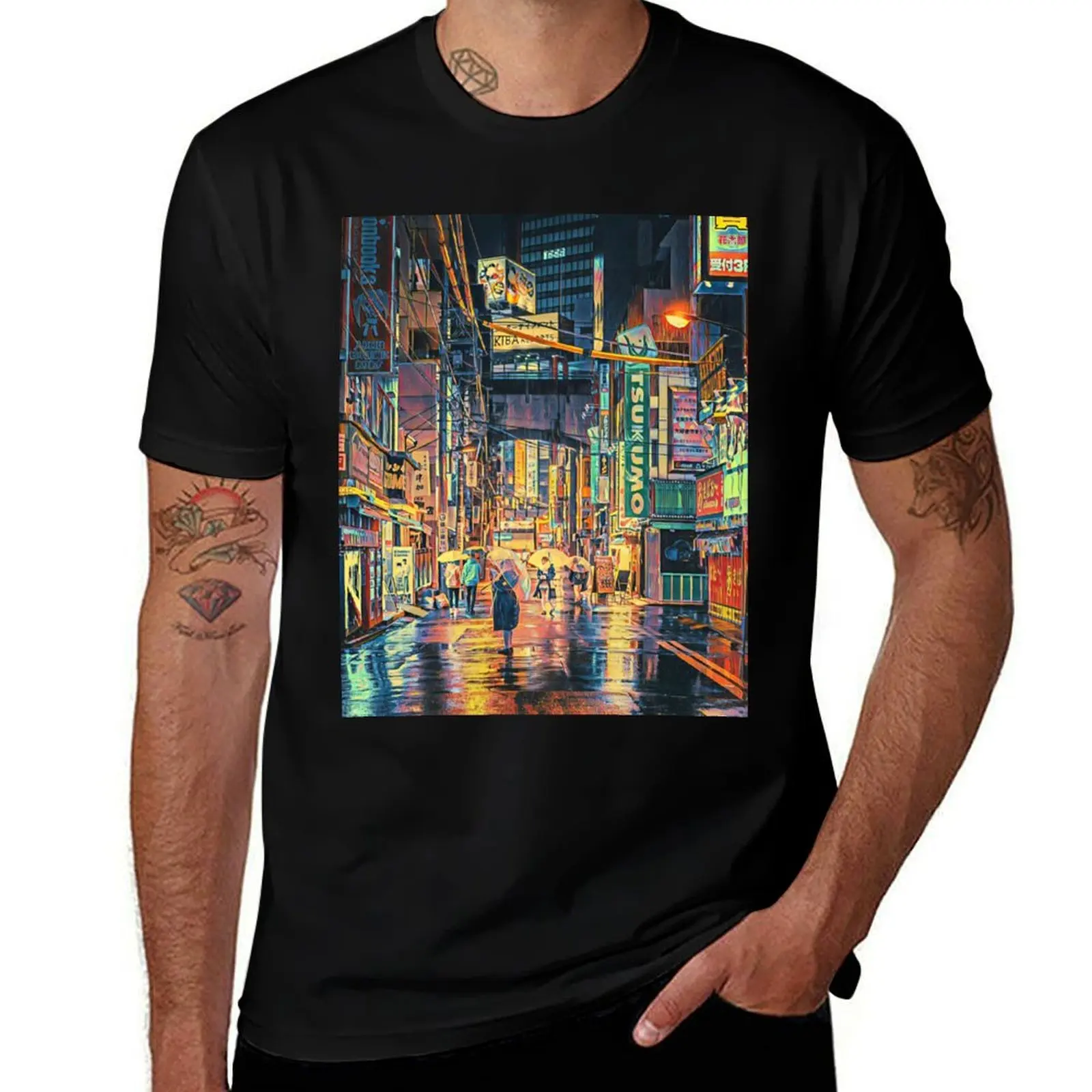 

Akihabara Lights T-Shirt Funny t-shirts tshirts personalised oversized Man t-shirt T-shirt men