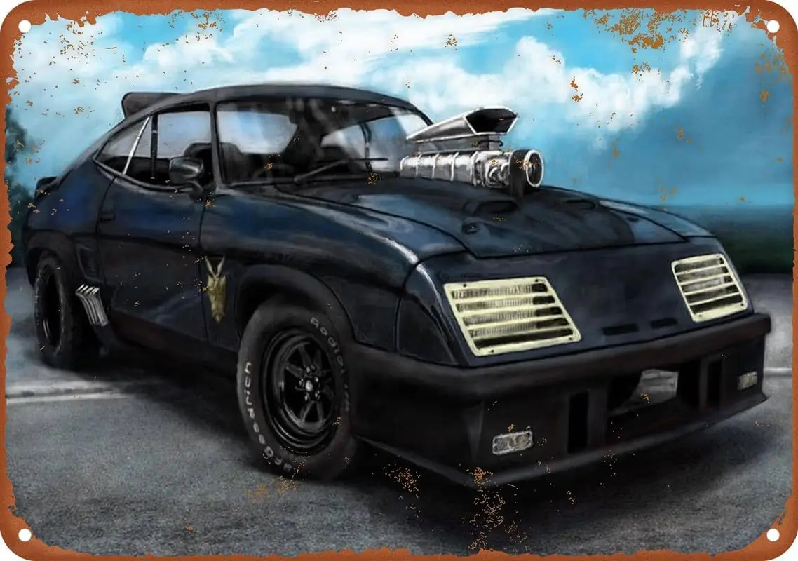 Mad Max Interceptor Retro Poster Metal Tin Sign Aluminum Sign Living Room Bar Artificial Cave Home Decoration 8 X 12 Inch