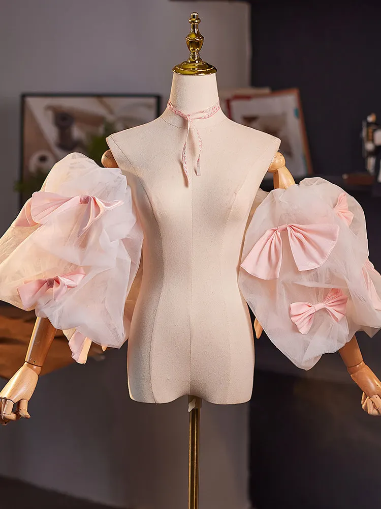 Original Pink Mesh Sleeves with A High-end Feel 2026 New Annual Meeting Host Dress Accessories High-end Photography Accessories