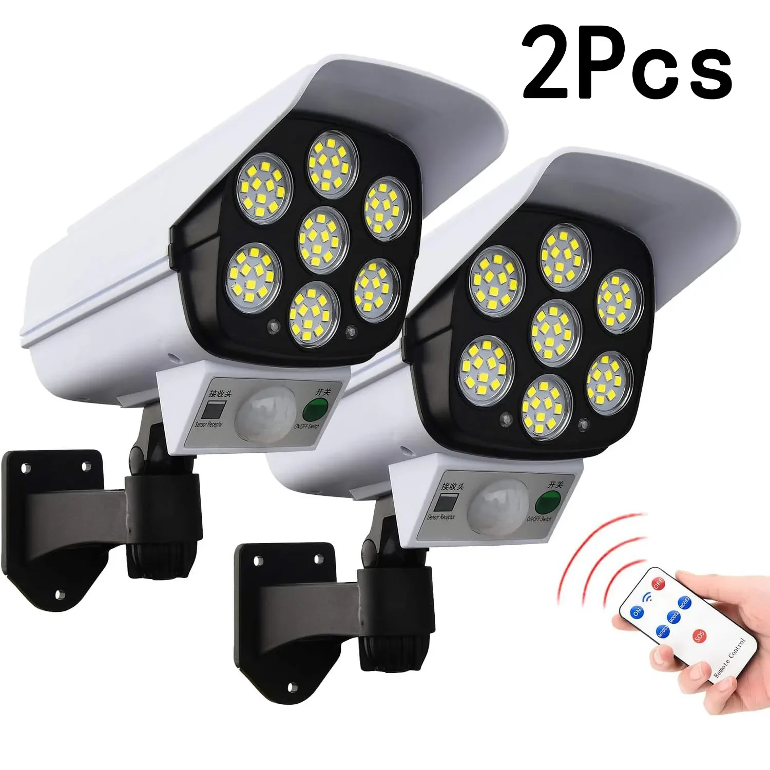 

77LED Light Simulation Security Dummy Camera Motion Sensor Outdoor Night Light IP65 Waterproof Lamp 3 Garden Sebenza