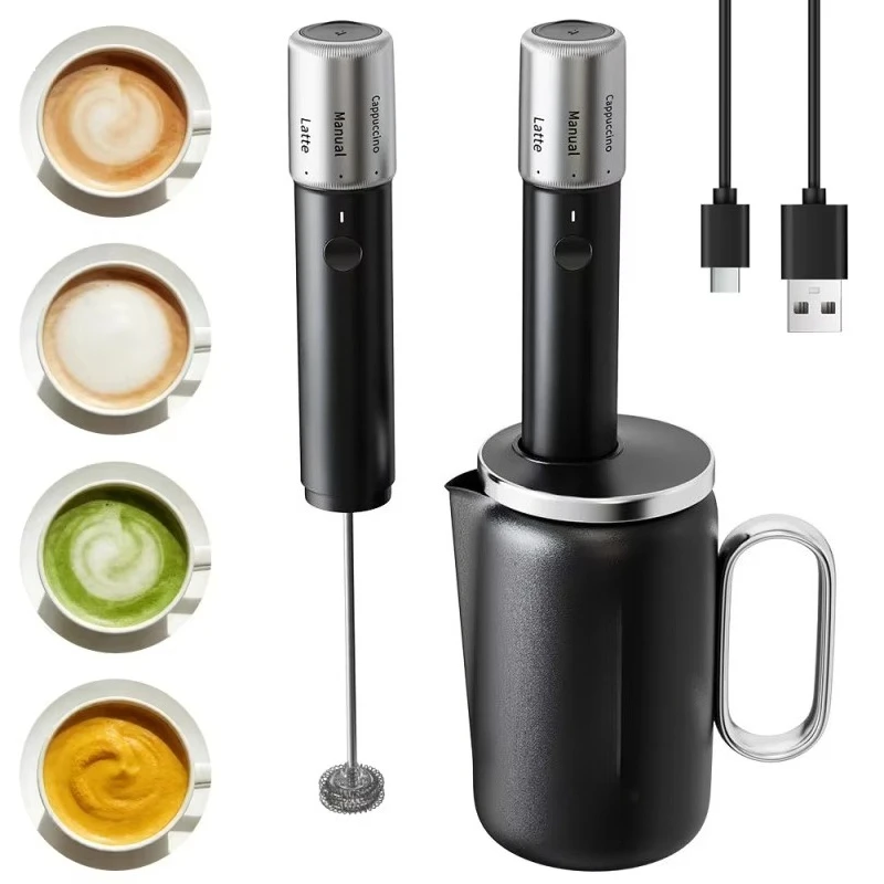 

Hands-free removable 2000mAh long-life battery food-grade dual-spring automatic milk frother for latte cappuccino