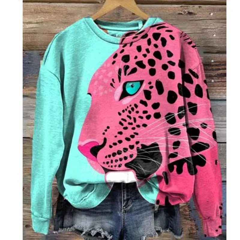 Animal Leopard Tiger Zebra Sweatshirts 3D Print Fashion Hoodies Women Streetwear Long Sleeve Pullovers Y2k Hoodie Woman Clothing