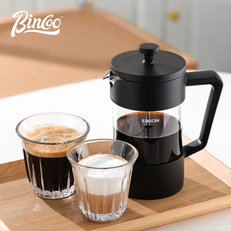 Bincoo ماكينة صنع القهوة بالضغط الفرنسي 350/600/1000 مللي فلتر شبكي ثلاثي الأبعاد مقاوم للحرارة/زجاج سميك مقاوم للبرودة لحليب الشاي والقهوة #2