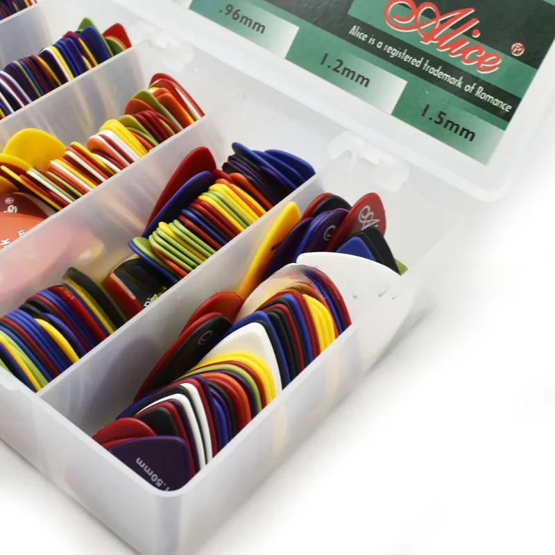 600 pçs alice ap600pq palhetas de guitarra elétrica acústica fosco abs antiderrapante palhetas cores sortidas e espessura atacado