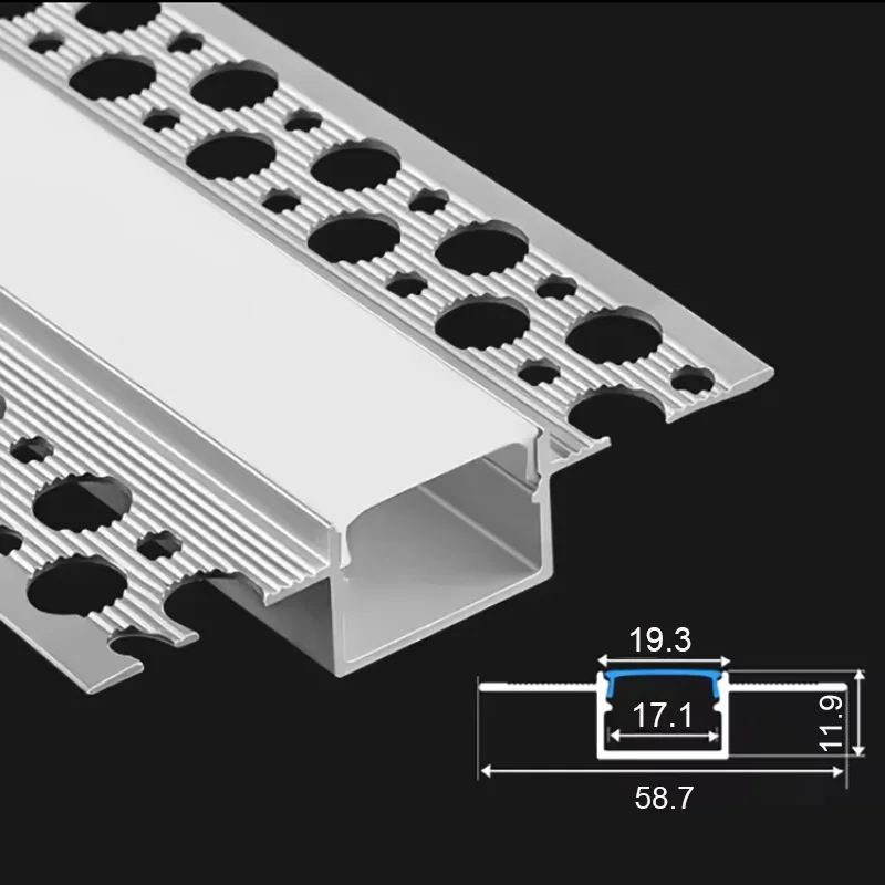 Verdikte verzonken lineaire strip Licht aluminium kanaal koellichaam Gipsplaten Gipsmuur Gips-in aluminium LED-profiel