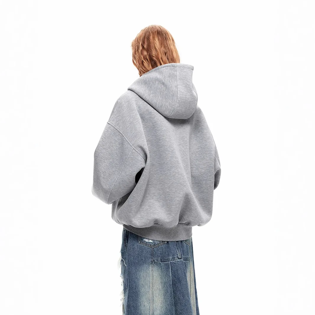 Unisex Hoodies Autumn Winter Vintage Man Women Sweater Jacket American Casual Style Double Zip Cardigan Couples Casual Top