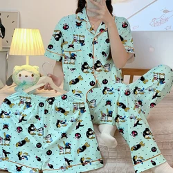 Kawaii Cute Cartoon Little Penguin Print Women's 3pcs Pajamas Korean Y2k Milk Silk Homewear 2024 New Fall/winter Lady Sleepwear