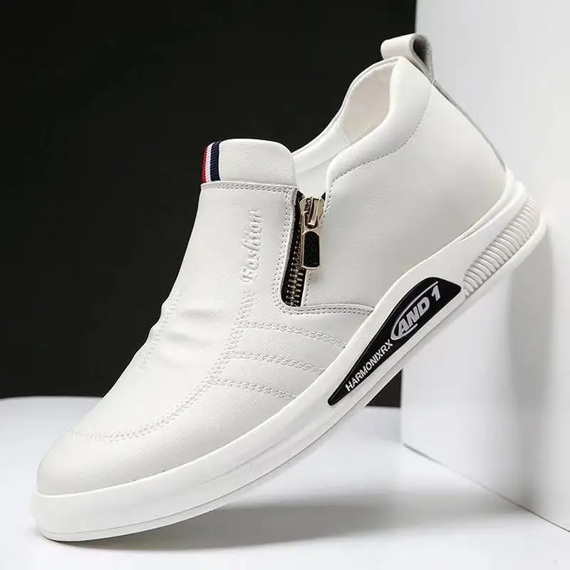 

Men's Casual Shoes Spring New Style Breathable Fashion Business Shoes Korean Version Cowhide Leather round Toe Monk Shoes