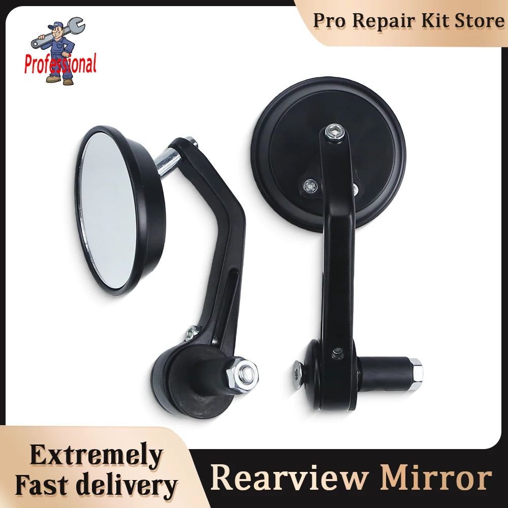 

Universal Motorcycle Rear View Mirror 7/8" Round Bar End Rear Mirrors Motorbike Scooters Rearview Mirror
