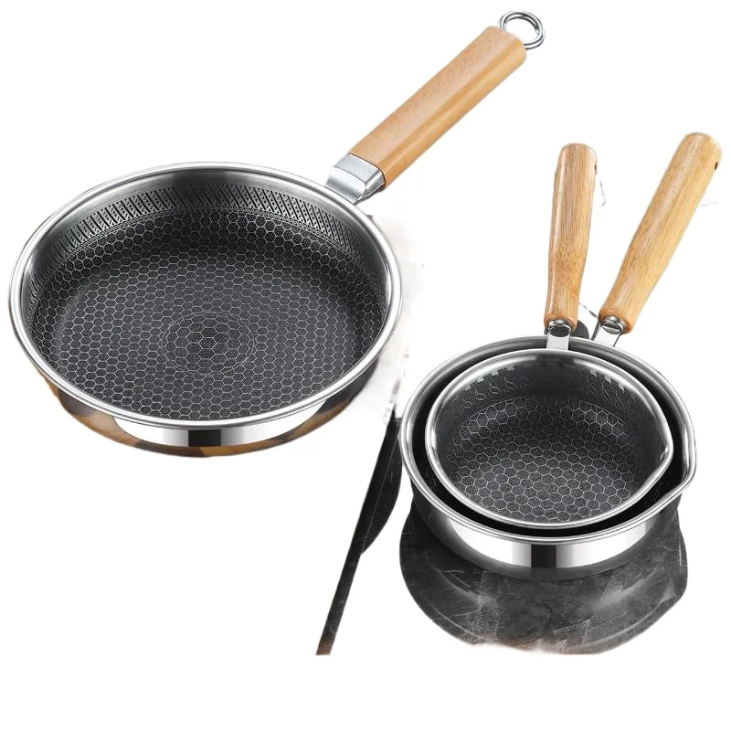 

316L Stainless Steel Small Frying Pan Non-stick Pan Household Uncoated Pan Omelette Gas Stove Induction Cooker Universal