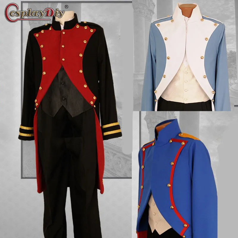 Cosplaydiy tuxedo tailcoat Historical Retro Victorian Men's Regency outfit tailcoat Medieval 18th Century colonial military suit