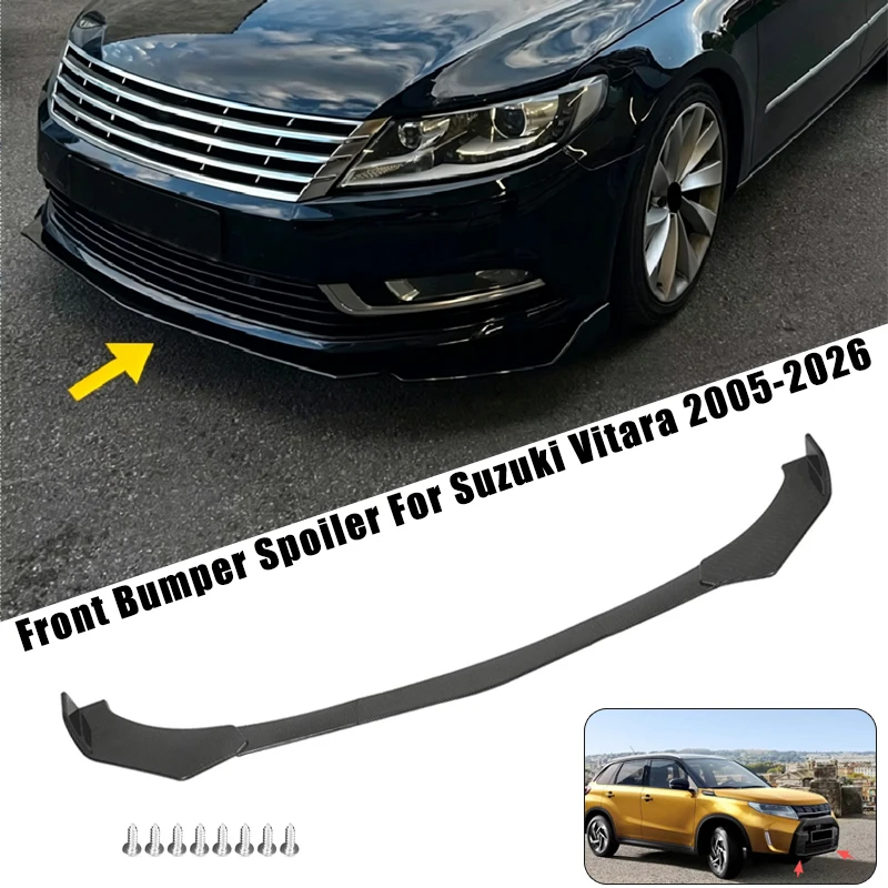 Sport Front Bumper Splitter Spoiler Lip For Suzuki Vitara 2005-2026 5Pcs Adjustable Sectional Car Exterior Tuning Body Kit