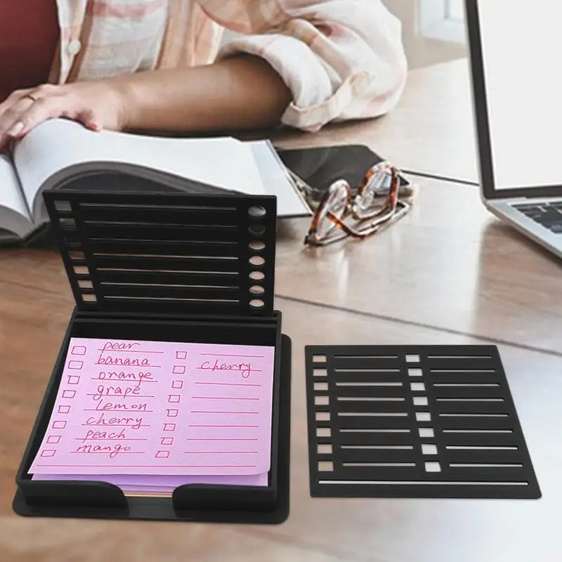 ملاحظات منظم مكتب متعدد الاستخدامات مثبت ملاحظة استنسل اللوازم المدرسية مكتب الملحقات حامل ملاحظة لاصقة مع قالب