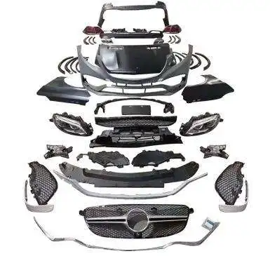 

Hot ML Upgrade GLE AMG Front rear bumper kit AMG Full body kit with fog light grille Diffuser for Mercedes Benz 2013-2019