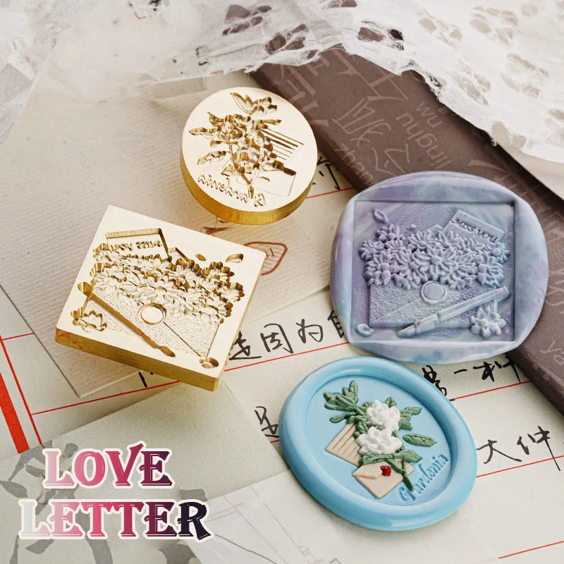 

Seal Wax Stamp Stamped Fire Paint Romantic Butterfly Flowers Envelope Relief Birthday Wishes DIY Retro Handbook Scrapbookin New