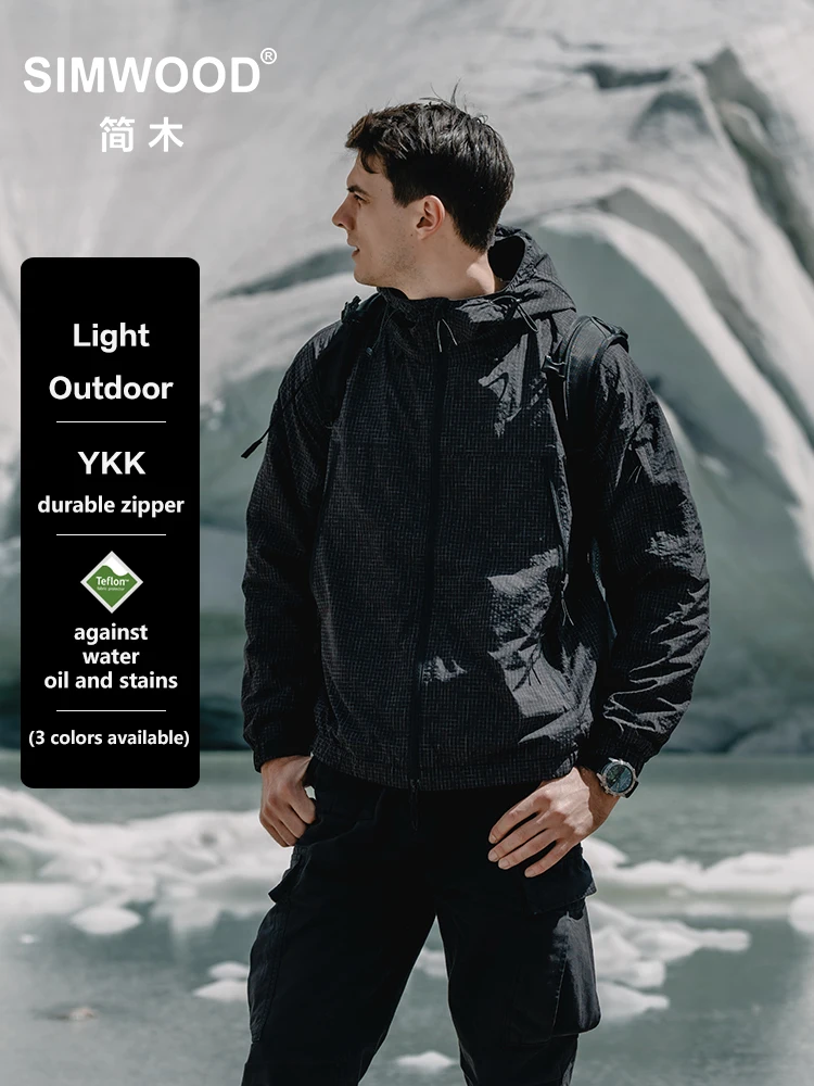 

SIMWOOD 2025 Spring New Outdoor Mountain Water Repellent Soft Shell Jackets Men Hiking Oversize Windbreaker