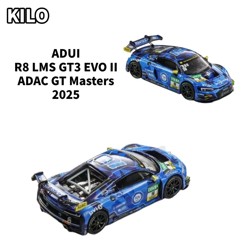 KILO 1:64 Audi R8 GT3 EVO II ADAC 2025 # 1 # Modelo de coche de aleación fundida a presión, juguete para niños, artículo decorativo de colección para adultos.