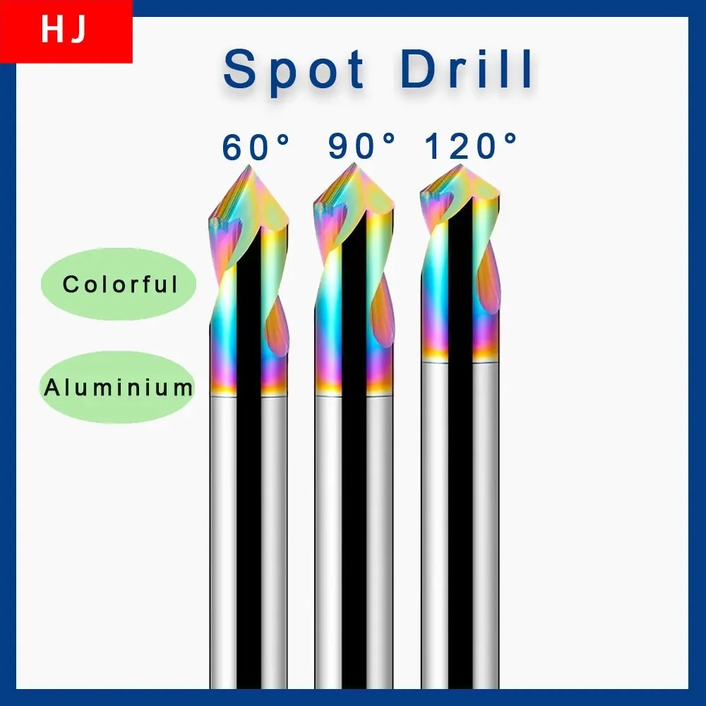 5PCS Spot Drill Bit Point Angle 60 90 120 Degree for Machining Hole Drill Chamfering Tools Tungsten Carbide End Mill Steel AL