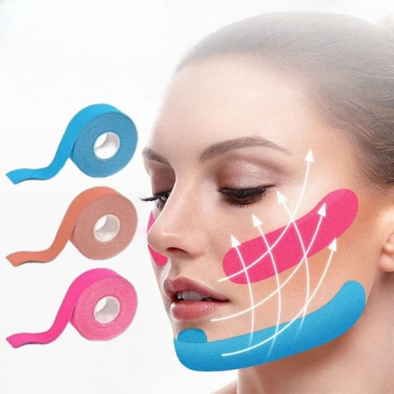 5M Nastro kinesiologico per viso V Line Collo Occhi Lifting Rughe Rimozione Nastro adesivo Strumento per la cura della pelle del viso Benda elastica 1 rotolo