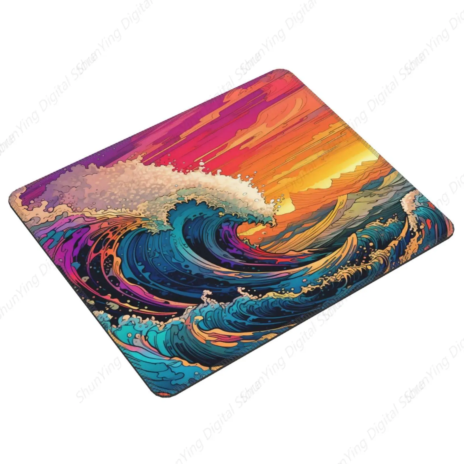 Colorful Ocean Wave Mouse Pad Anti Slip Rubber Gaming Mouse Pad Suitable For Office Mouse Pads On Computers And Laptops