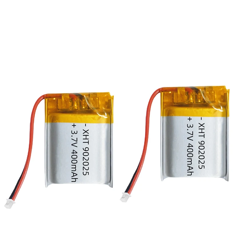 902025 3.7V Lithium Battery Li Po Battery 400mAh Lipo Rechargeable Li Polymer Batteries for Headset Electronics Camera