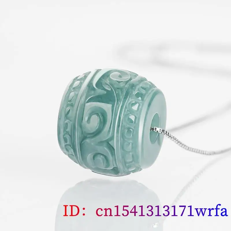 Collana con ciondolo con perline di giadeite blu Myanmar Talismani di design da uomo Accessori in giada birmana naturale Regalo Fascino di gioielli veri