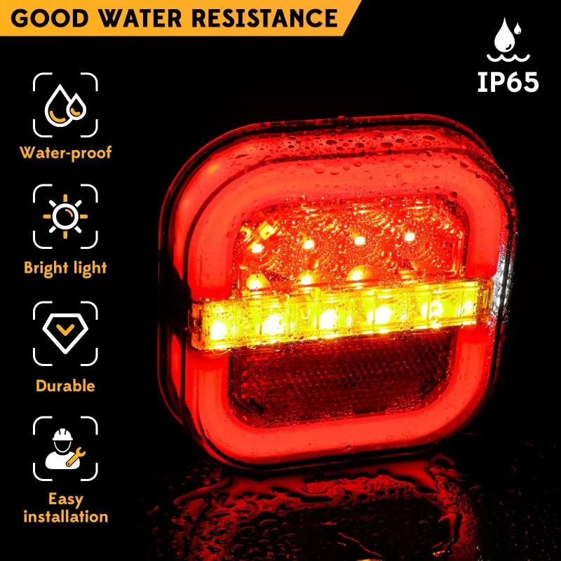 

Универсальный комплект задних фонарей для простой установки прицепа, 2 шт., светодиодные супер яркие стоп-сигналы с высоким люменом, задний фонарь грузовика