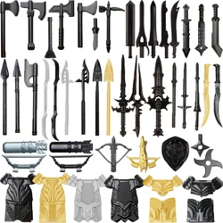 Medieval Soldier Figure Accessories Building Blocks Shields Knives Hammers Bows Arrows Swords Armor Helmets Weapons Toy Kid O017